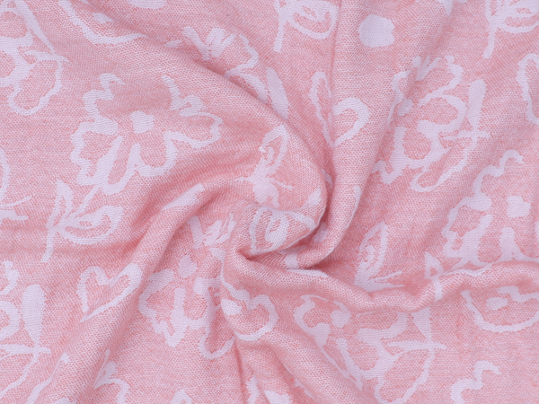 Floral Design Orange Linen Towel