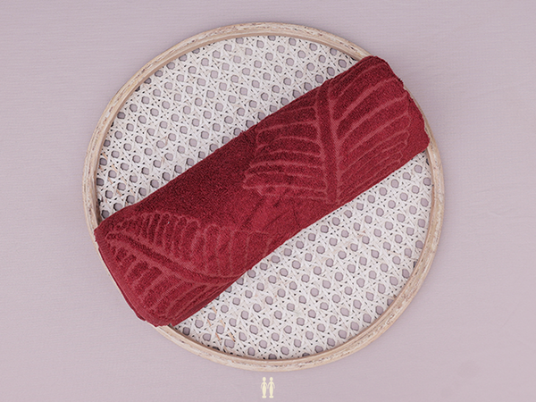 Leaf Design Rust Red Turkey Towel