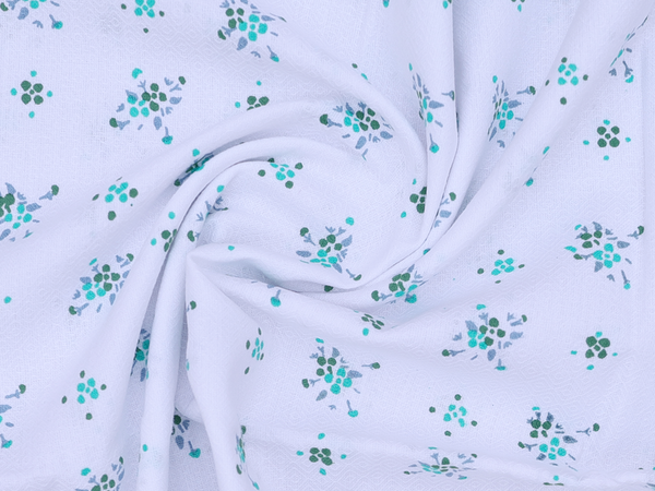 Set Of 3 Floral Design White Cotton Towel