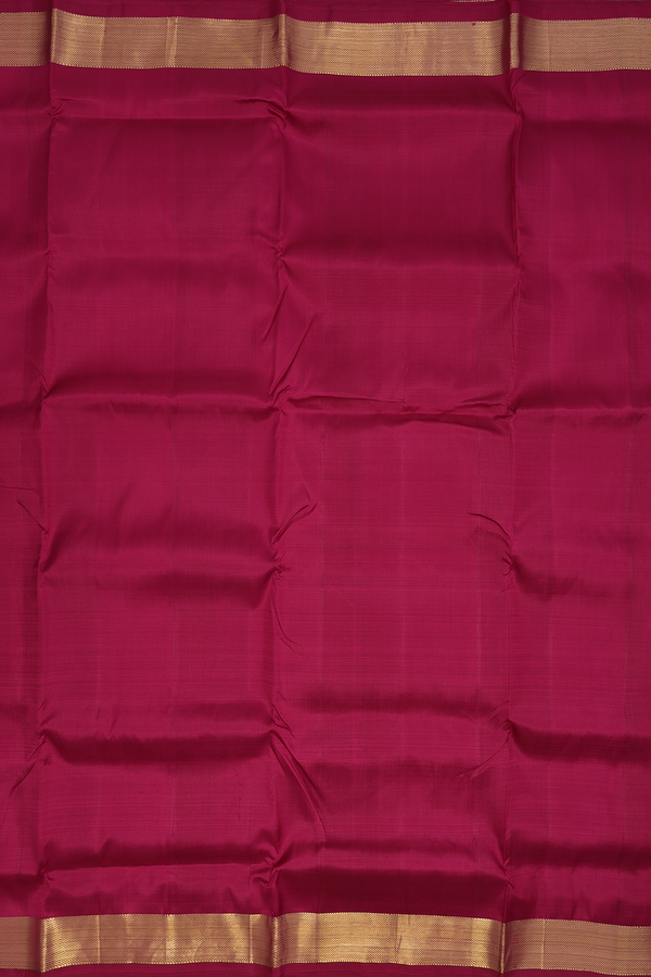 Nine Yards Silk Saree In Hibiscus Red With Twill Weave Border