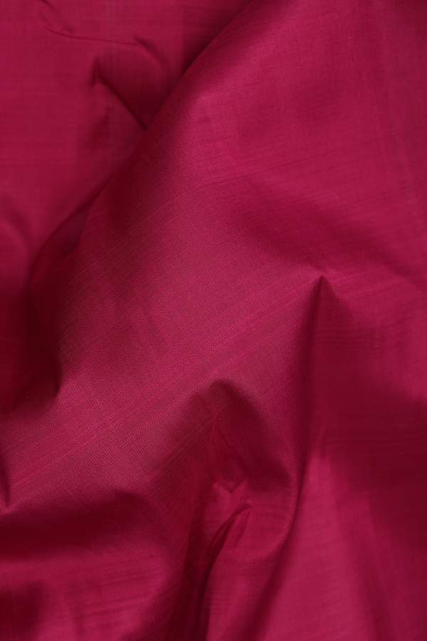 Nine Yards Silk Saree In Hibiscus Red With Twill Weave Border