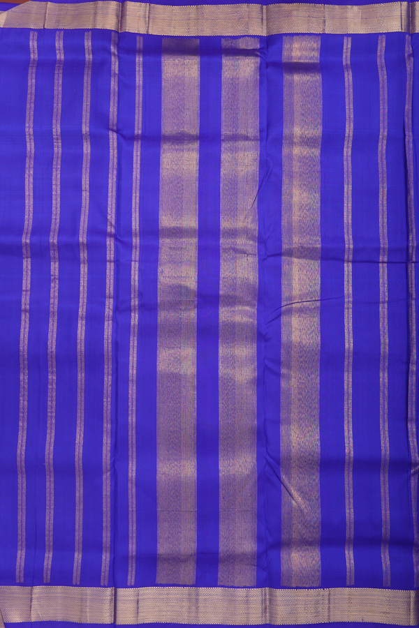 Nine Yards Silk Saree In Royal Blue With Twill Weave Border