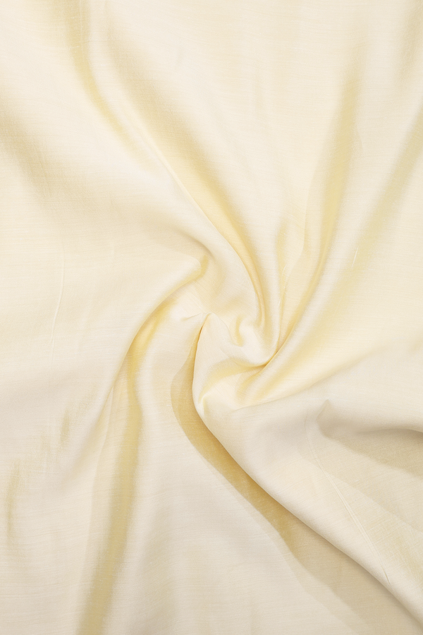 Chinese Neck Plain Light Yellow Silk Cotton Long Kurta