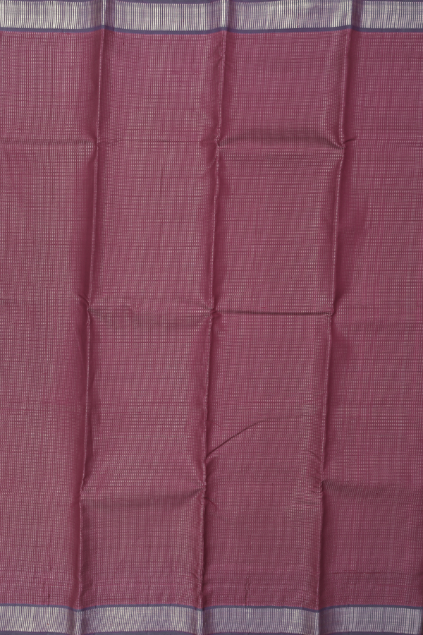 Kanchipuram Silk Saree In Plum Brown With Stripes Design