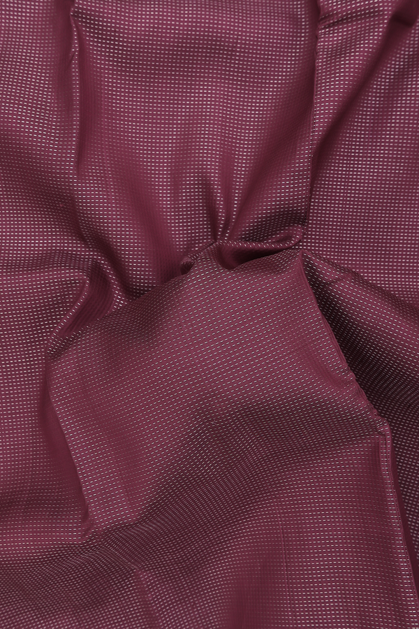 Kanchipuram Silk Saree In Plum Brown With Stripes Design