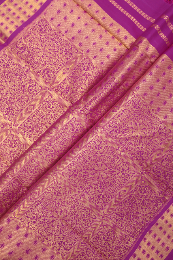 Kanchipuram Silk Saree In Purple Rose With Jacquard Pattern
