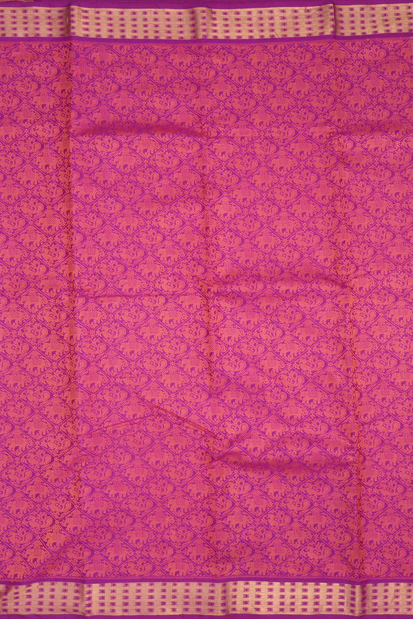 Kanchipuram Silk Saree In Purple Rose With Jacquard Pattern