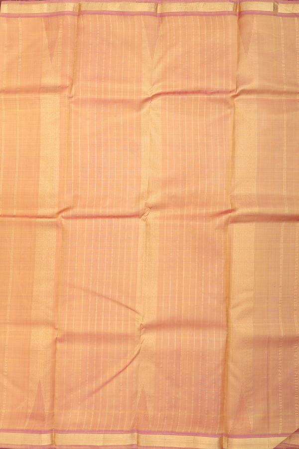 Kanchipuram Silk Saree In Dual Tone With Chevron Border