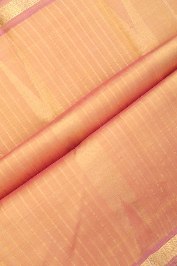 Kanchipuram Silk Saree In Dual Tone With Chevron Border