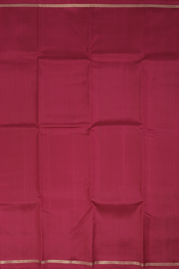 Kanchipuram Silk Saree In Hibiscus Red With Zari Border
