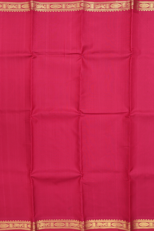 Kanchipuram Silk Saree In Plain Red With Zari Border