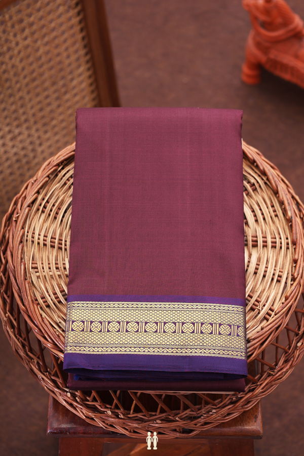 Kanchipuram Silk Saree In Coffee Brown With Contrast Border
