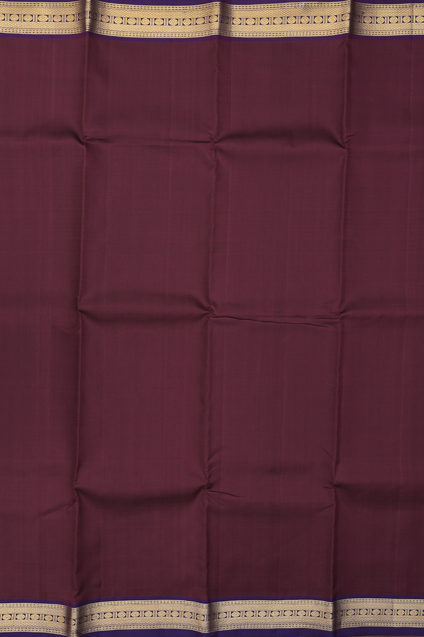 Kanchipuram Silk Saree In Coffee Brown With Contrast Border