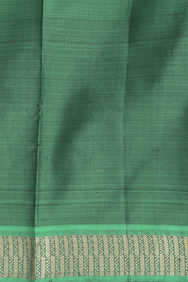 Kanchipuram Silk Saree In Bottle Green With Zari Border