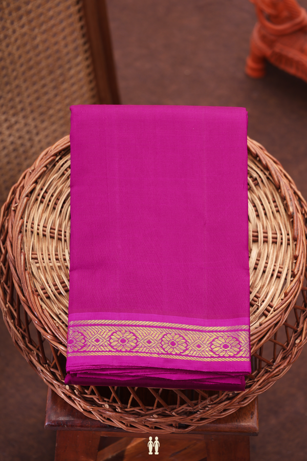 Kanchipuram Silk Saree In Mulberry With Zari Border