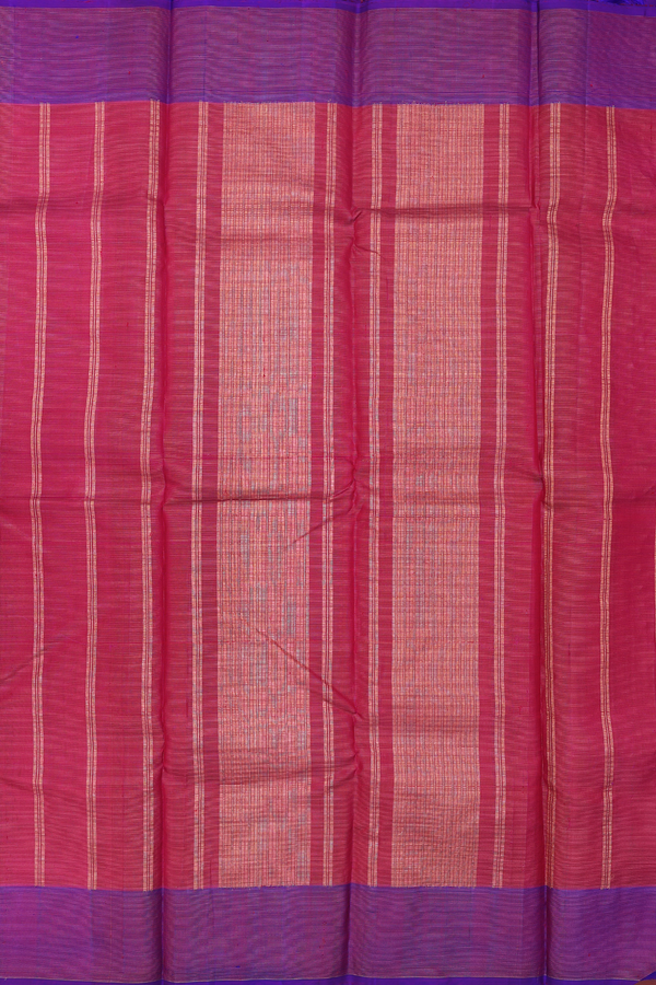 Kanchipuram Silk Saree In Berry Purple With Stripes Design