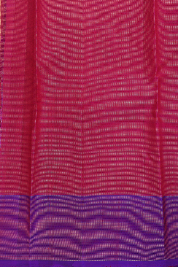 Kanchipuram Silk Saree In Berry Purple With Stripes Design