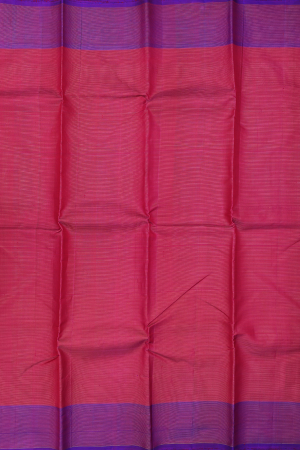 Kanchipuram Silk Saree In Berry Purple With Stripes Design
