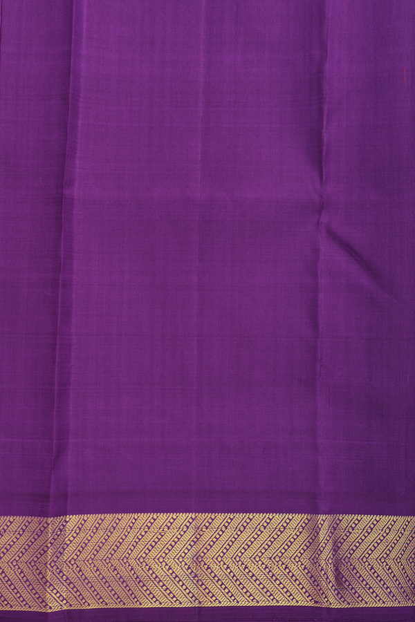 Kanchipuram Silk Saree In Royal Purple With Zari Border