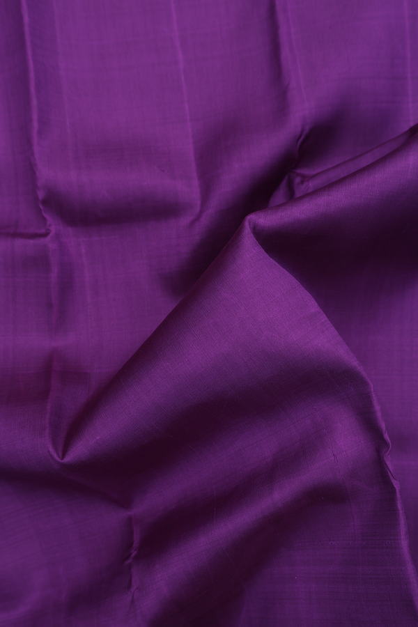 Kanchipuram Silk Saree In Royal Purple With Zari Border