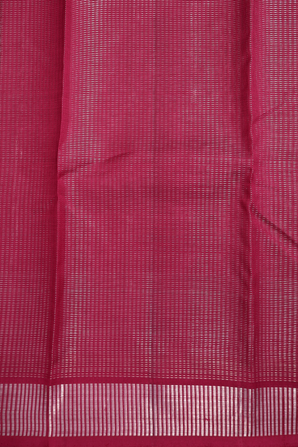 Kanchipuram Silk Saree In Red With Stripes Design