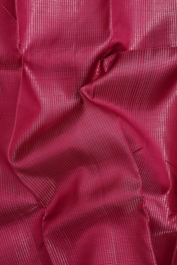 Kanchipuram Silk Saree In Red With Stripes Design
