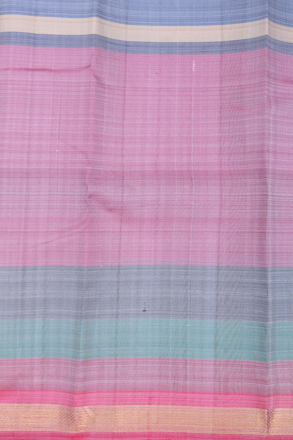 Kanchipuram Silk Saree In Multicolor With Stripes Design