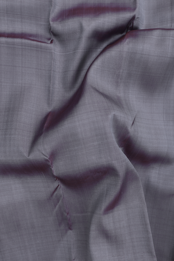 Kanchipuram Silk Saree In Grey With Twill Weave Border