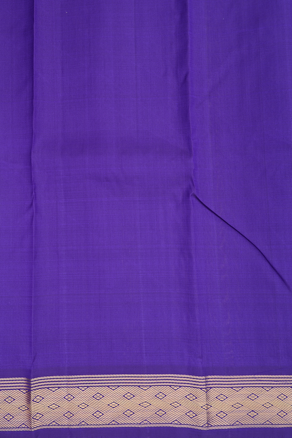 Kanchipuram Silk Saree In Royal Purple With Contrast Border
