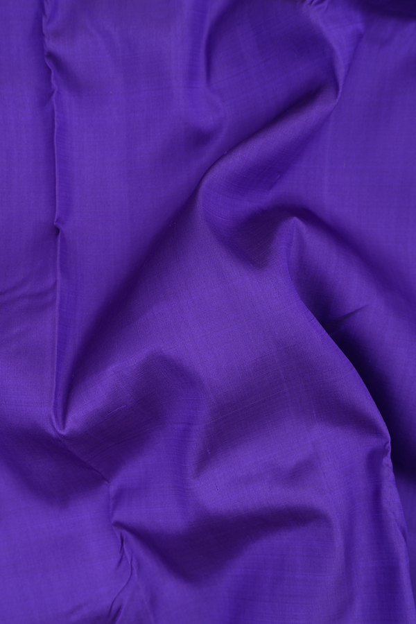 Kanchipuram Silk Saree In Royal Purple With Contrast Border