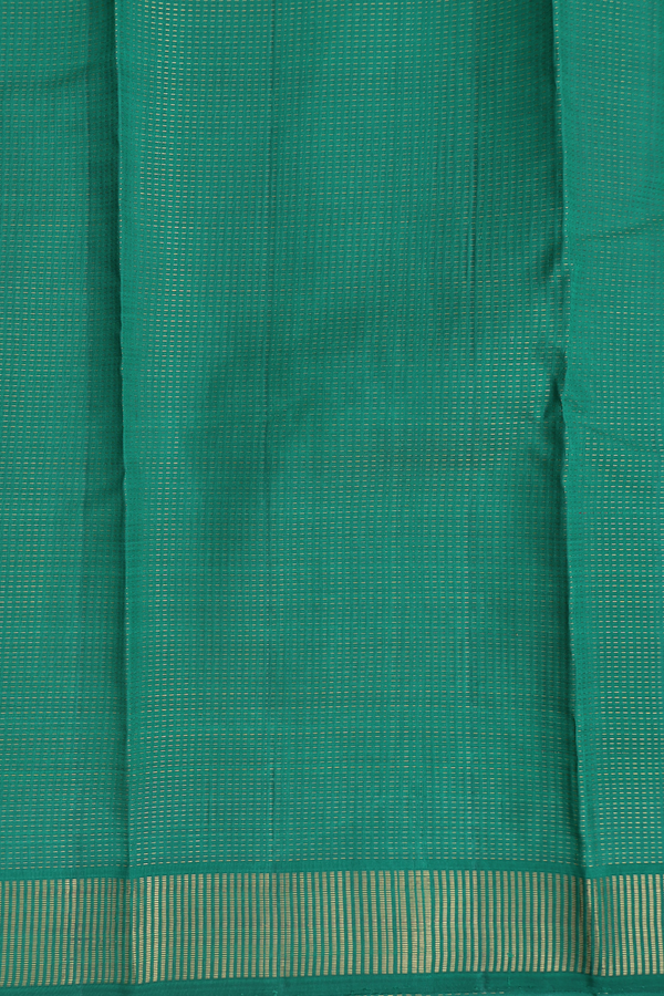 Kanchipuram Silk Saree In Fern Green With Stripes Design