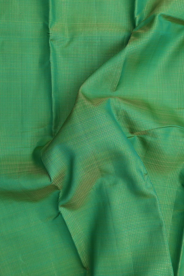Kanchipuram Silk Saree In Fern Green With Stripes Design