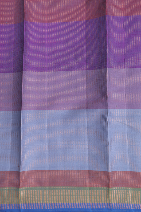 Kanchipuram Silk Saree In Multicolor With Stripes Design