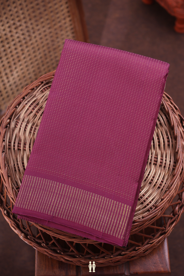 Kanchipuram Silk Saree In Purple With Stripes Design