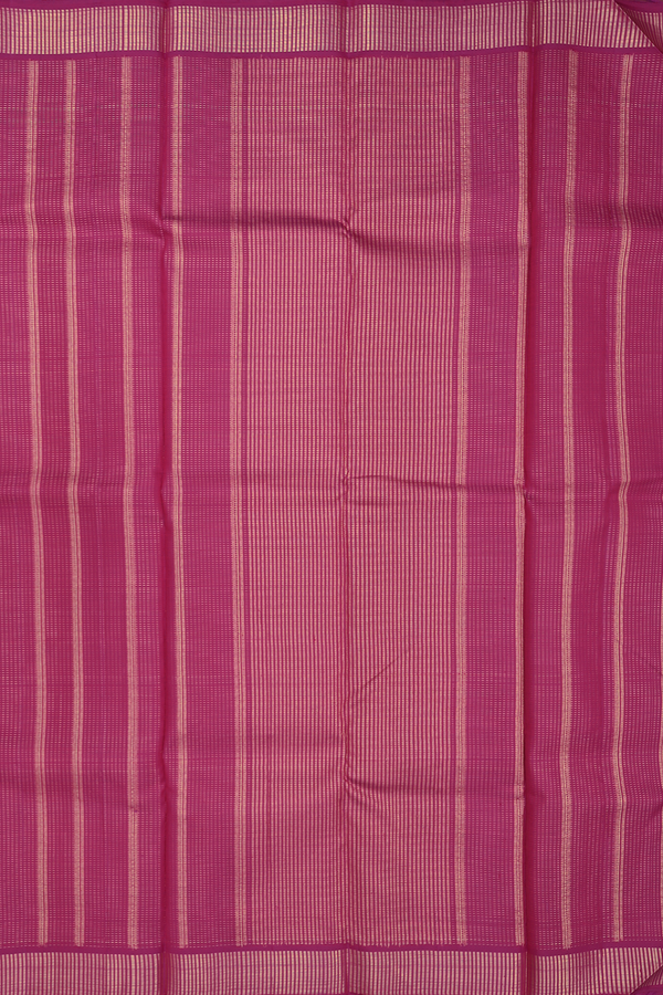 Kanchipuram Silk Saree In Purple With Stripes Design
