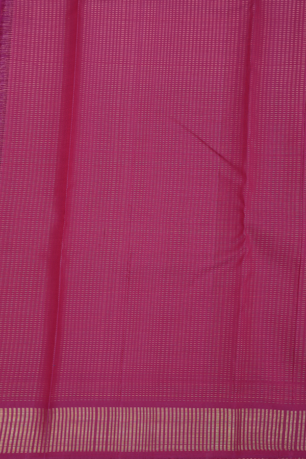 Kanchipuram Silk Saree In Purple With Stripes Design