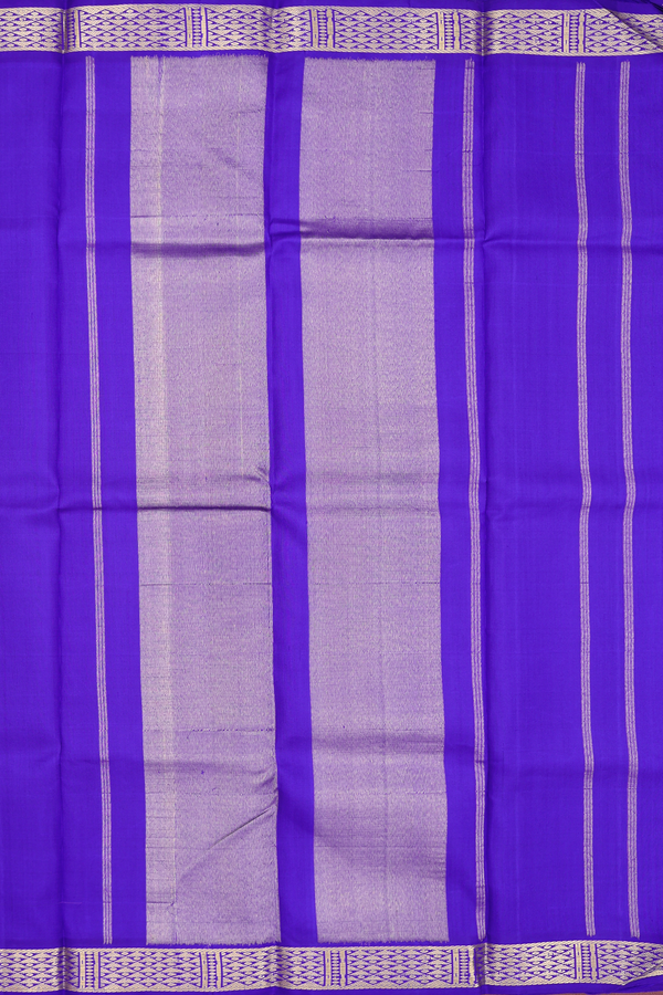 Kanchipuram Silk Saree In Royal Blue With Zari Border