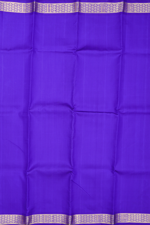 Kanchipuram Silk Saree In Royal Blue With Zari Border