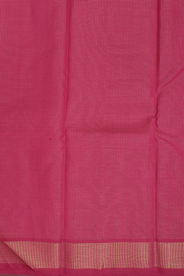Kanchipuram Silk Saree In Dark Pink With Stripes Design