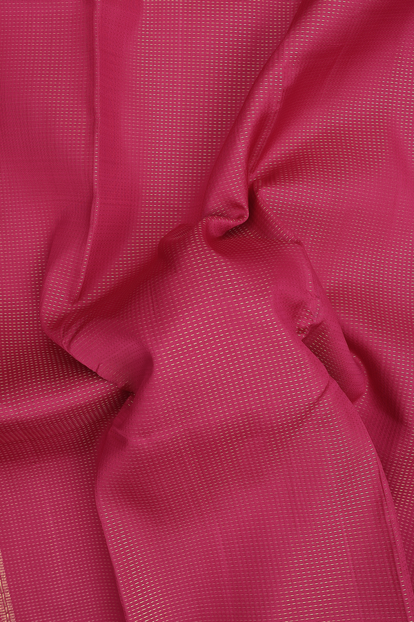Kanchipuram Silk Saree In Dark Pink With Stripes Design