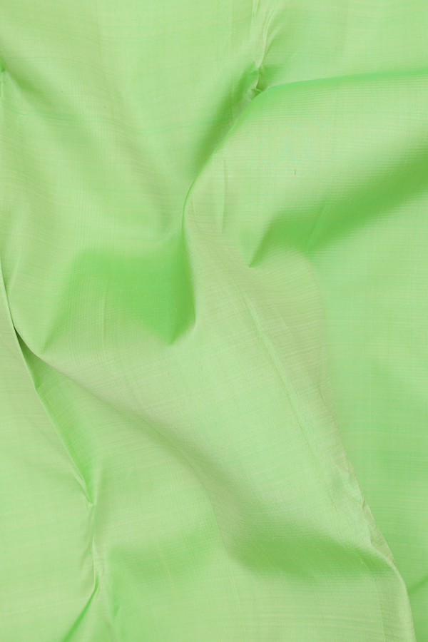 Kanchipuram Silk Saree In Pastel Green With Zari Border