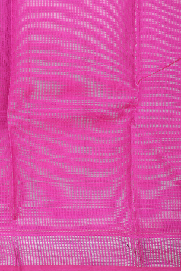 Kanchipuram Silk Saree In Rani Pink With Stripes Design