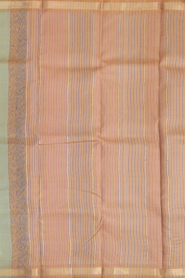 Kanchipuram Silk Saree In Multicolor With Stripes Design