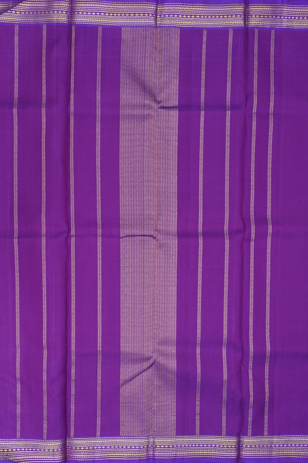 Kanchipuram Silk Saree In Royal Purple With Zari Border