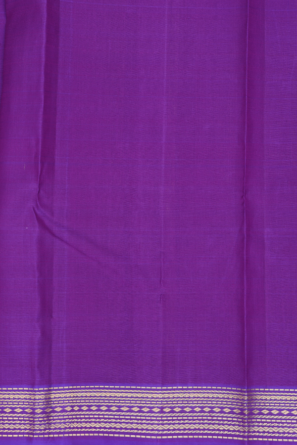 Kanchipuram Silk Saree In Royal Purple With Zari Border