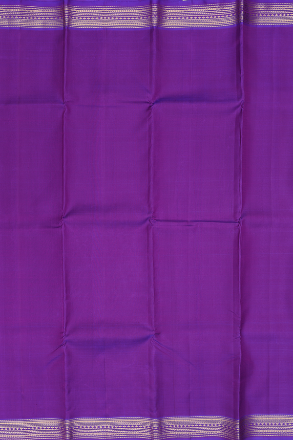 Kanchipuram Silk Saree In Royal Purple With Zari Border