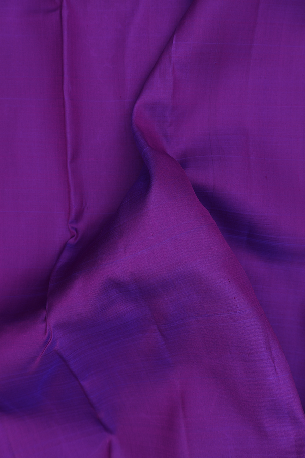 Kanchipuram Silk Saree In Royal Purple With Zari Border