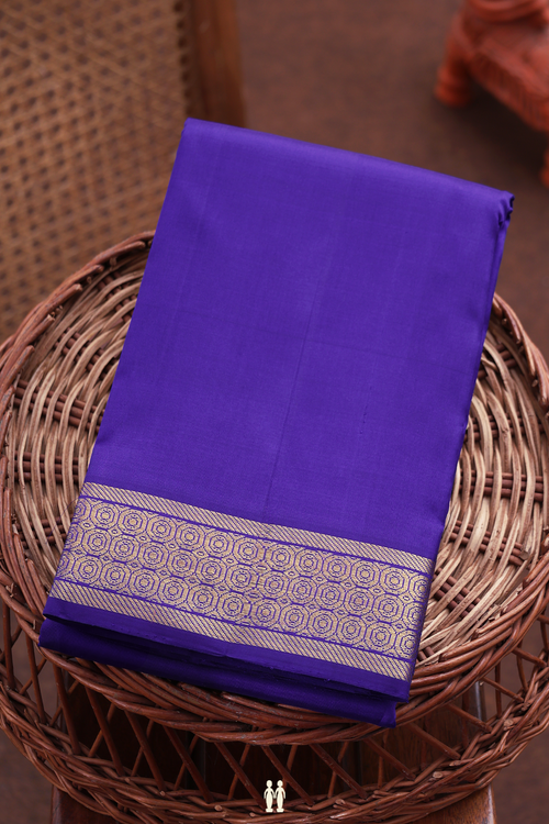 Kanchipuram Silk Saree In Royal Blue With Zari Border