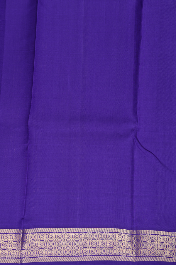 Kanchipuram Silk Saree In Royal Blue With Zari Border