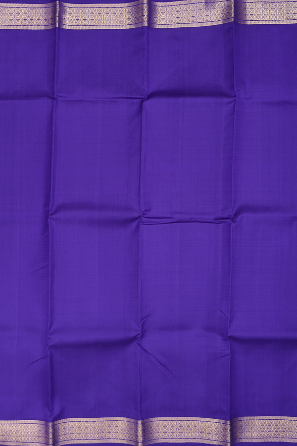 Kanchipuram Silk Saree In Royal Blue With Zari Border